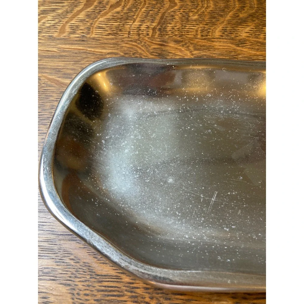 Vintage Cast Aluminum Whale Serving Tray Nautical Trinket Dish Silver 13.5 Inch